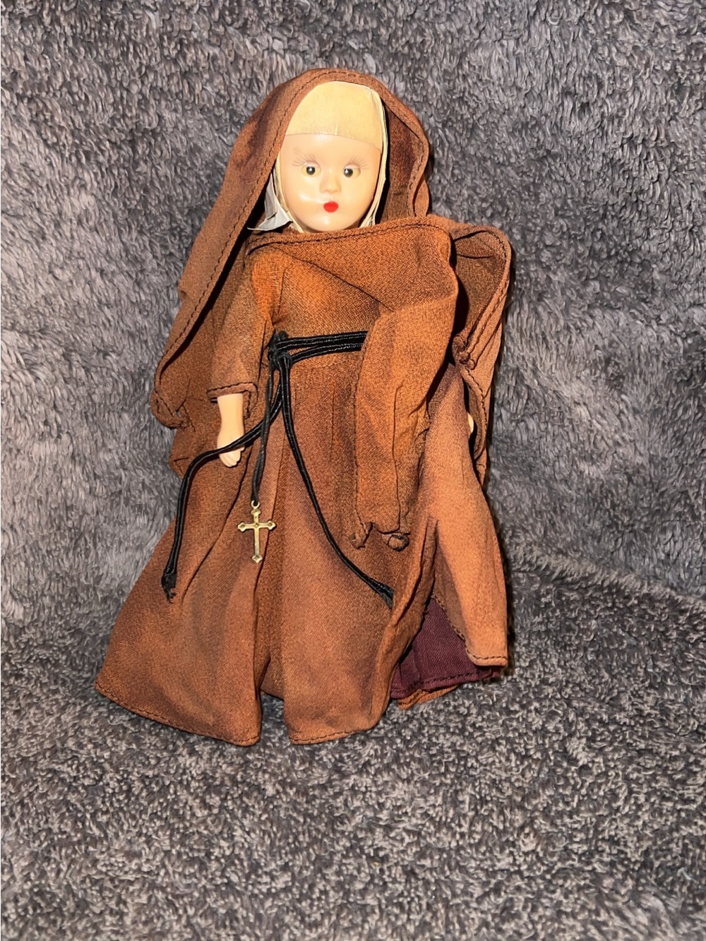 Vintage and rare Nancy Ann Storybook Dolls 1950s Nun Doll in brown habit